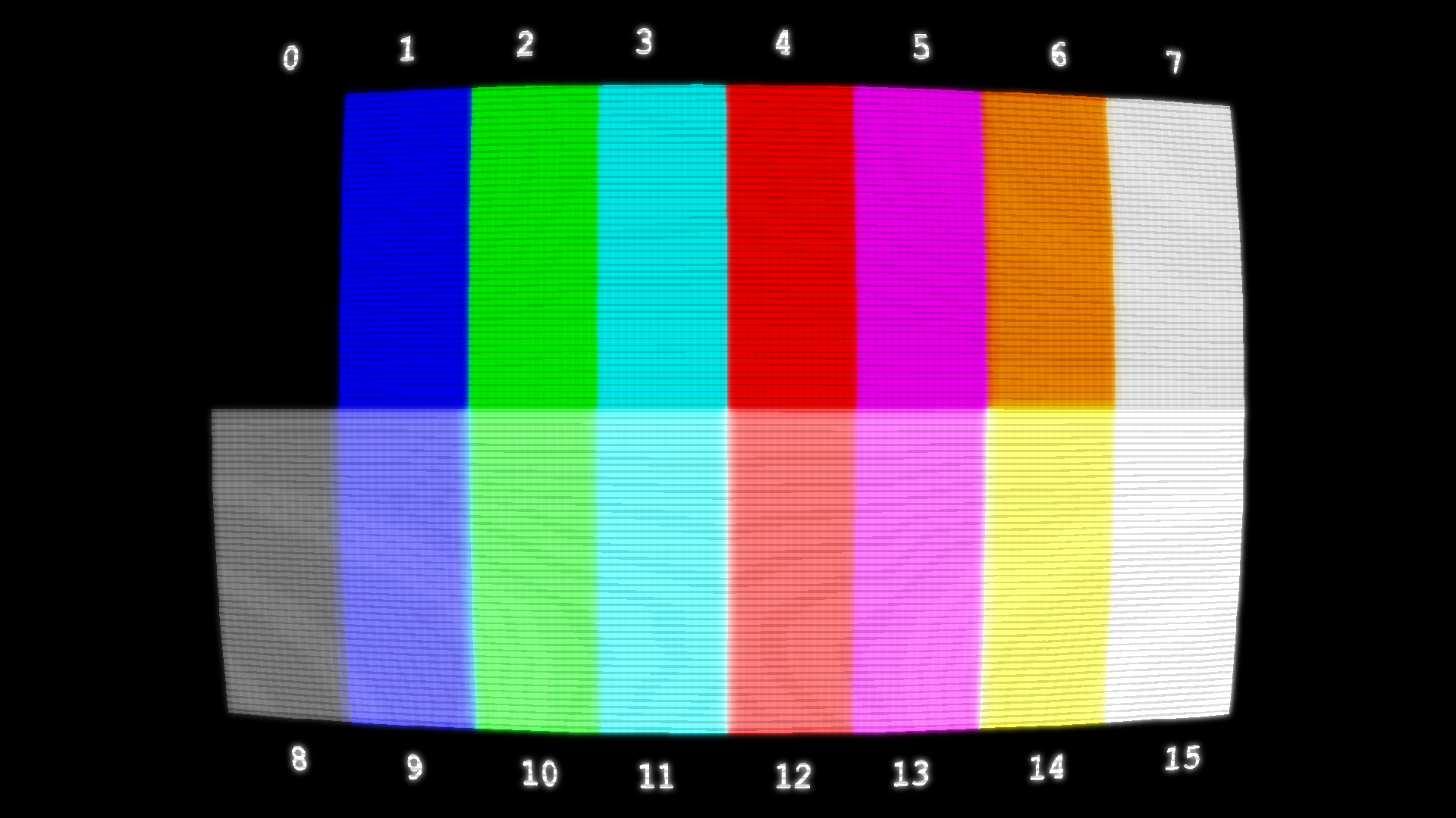 Illustration of a CGA color test pattern