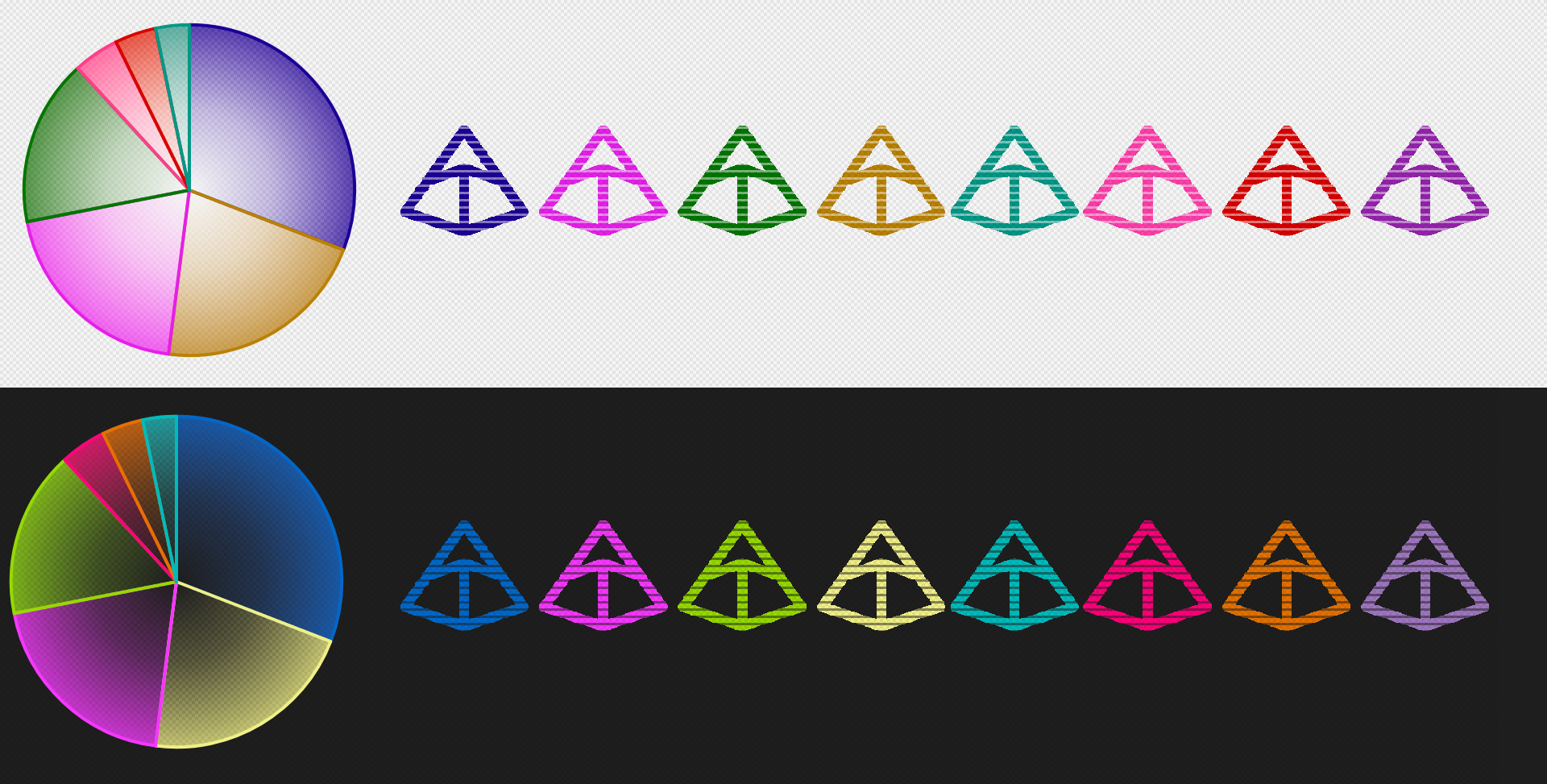 Illustration of the logfire chart color palettes