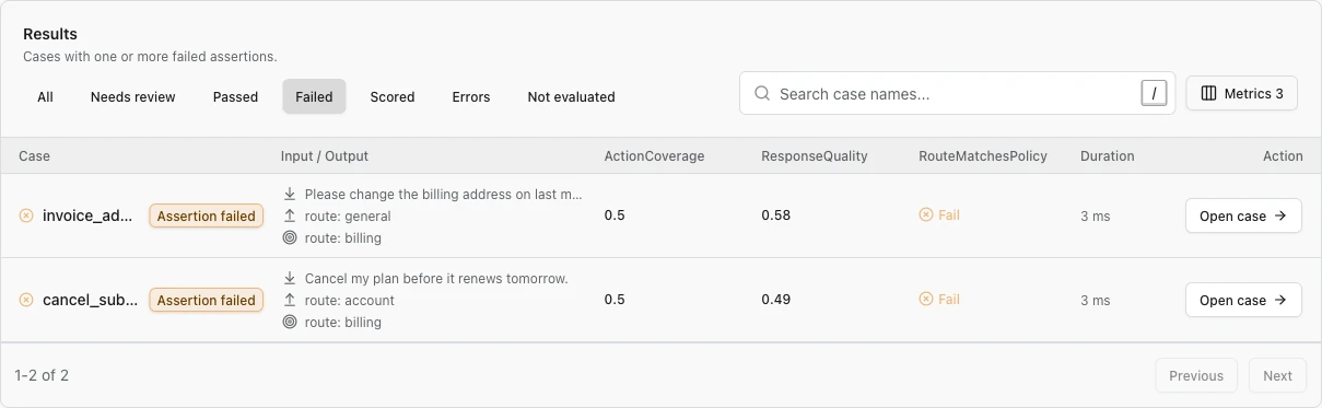 Use input and output previews to find cases that need inspection