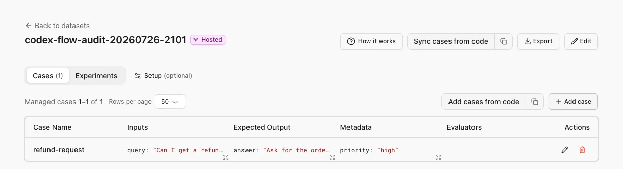 Edit the cases in a hosted dataset