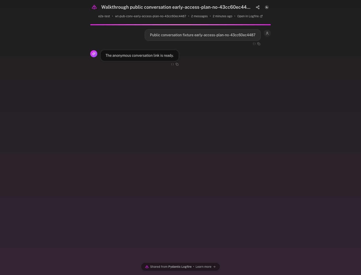 A shared public conversation showing only the selected exchange in a chat-style view