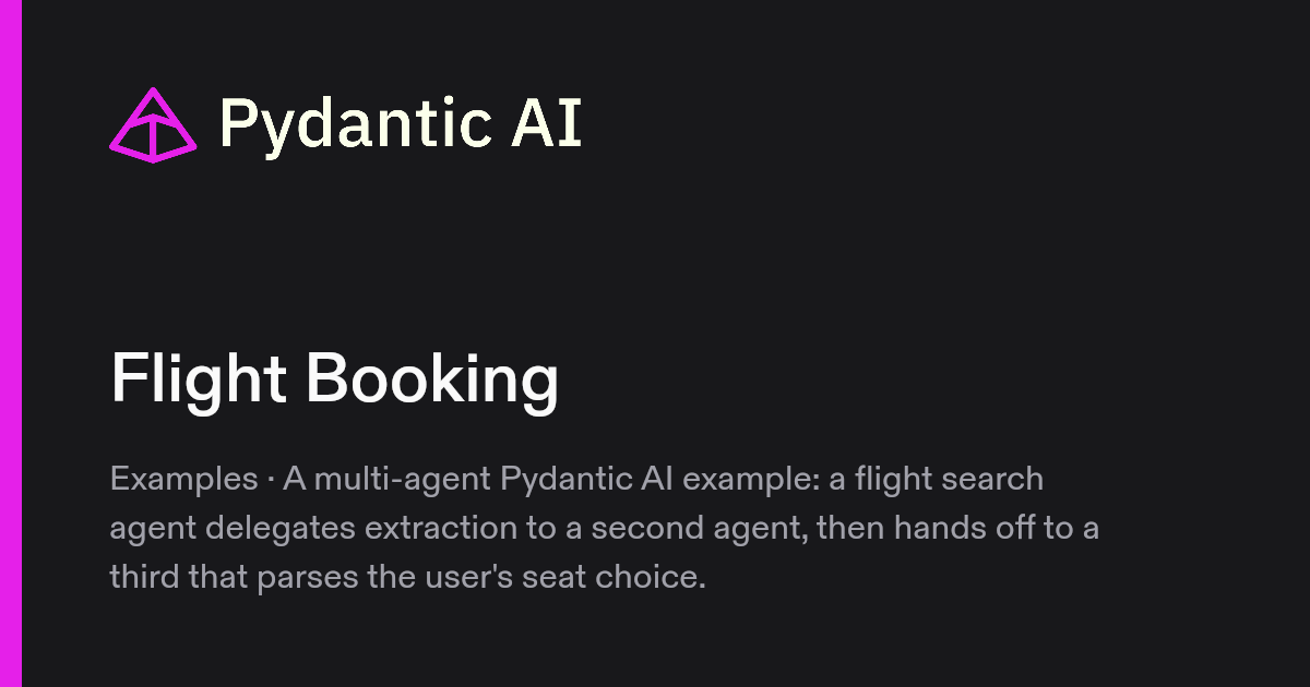 Flight Booking | Pydantic Docs