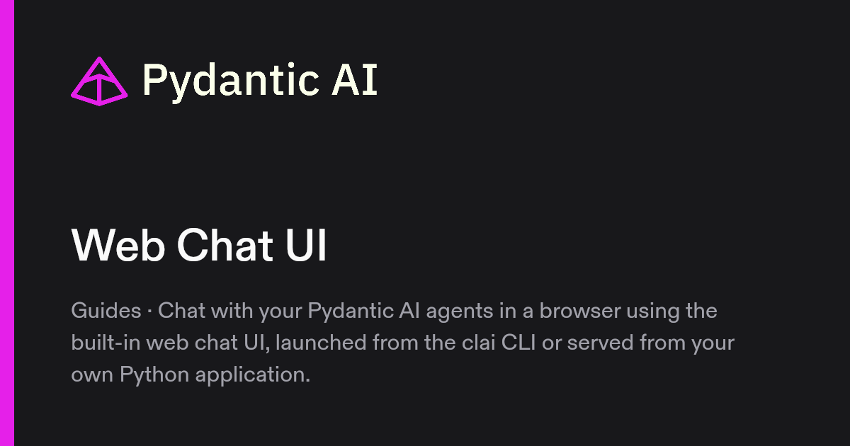 Web Chat UI | Pydantic Docs